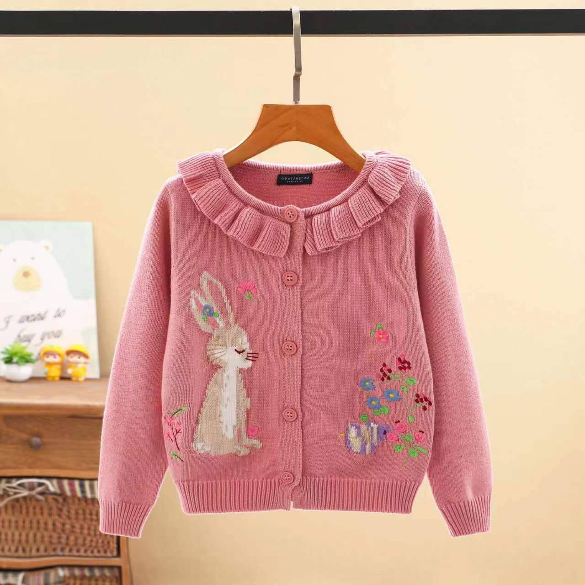 Bunny Embroidery Knitted Sweater