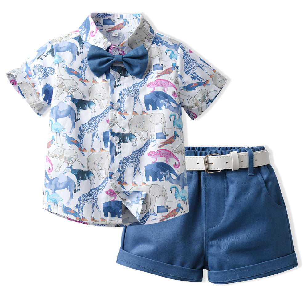 Summer Kidswear Boys' Printed Overalls Suit