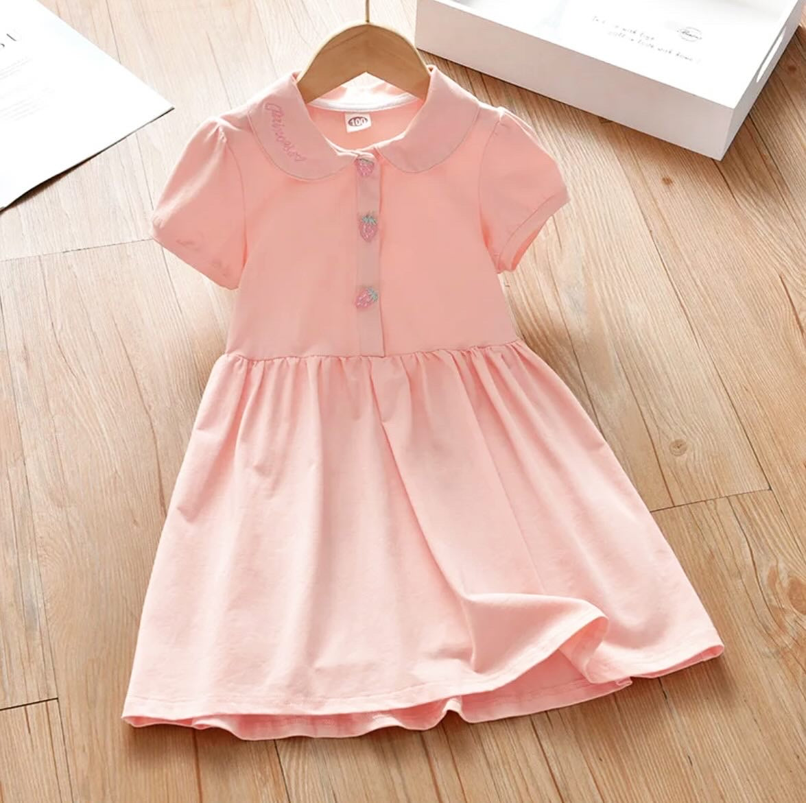 Strawberry Button Princess Peter Pan Collar