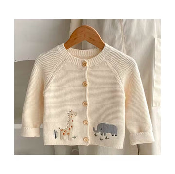 Baby Giraffe and Elephant Cardigan