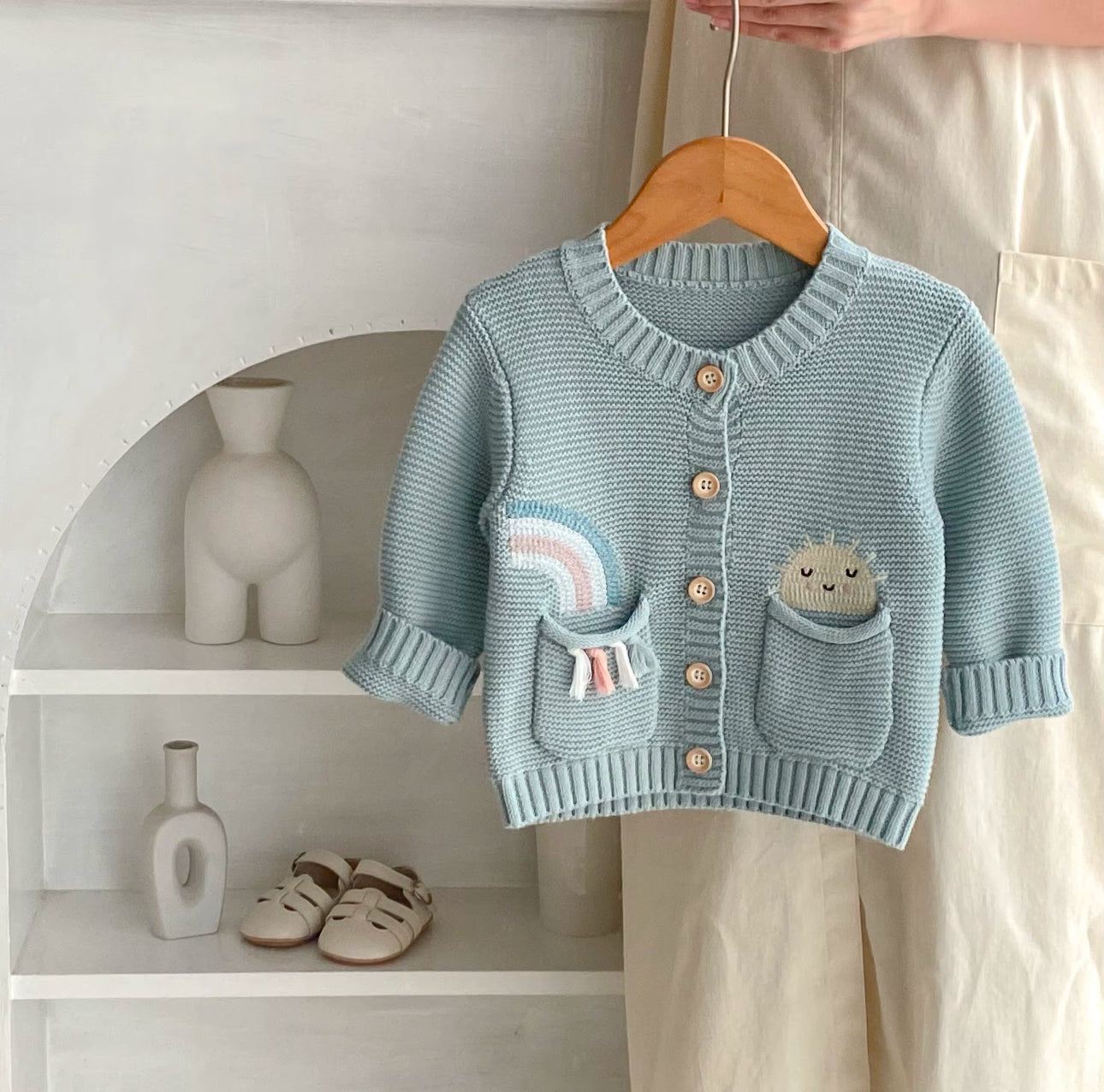 Baby Knitted Rainbow Cardigan