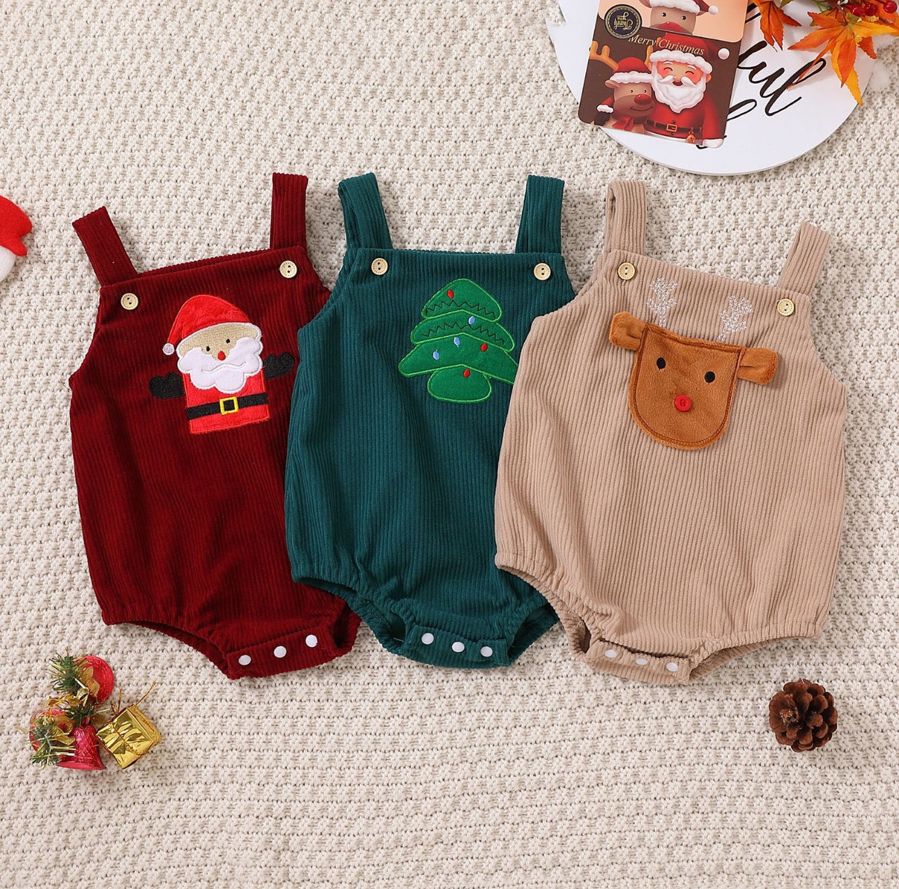 Baby Corduroy Romper Christmas