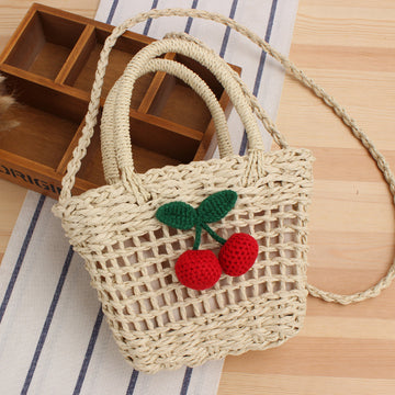 Girl’s Strawberry Summer Straw Beach Bag